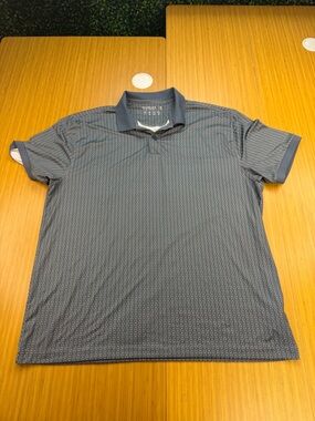 Abercrombie & Fitch Polo Shirt Mens XL Blue Geometric Soft Air Knit Golf